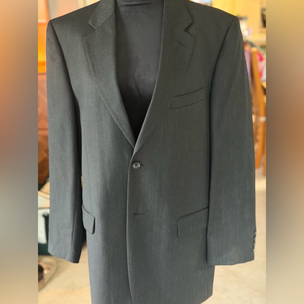 Albert Nipon Charcoal Blazer Quiet Luxury Designer Career Jacket